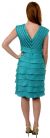 Aqua Inspired Cocktail Dress with Cascading Ruffles back